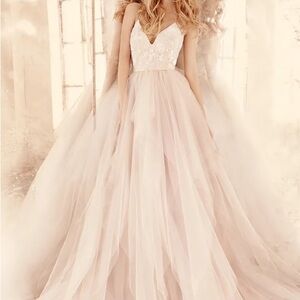 Hayley Paige Nicoletta Dress in Alabaster